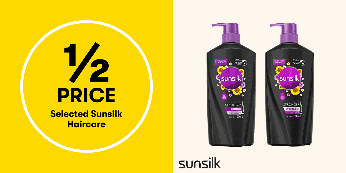 1/2 Price Selected Sunsilk Haircare | 1/2 Selected Brut Range | 30% OFF Sundae Range