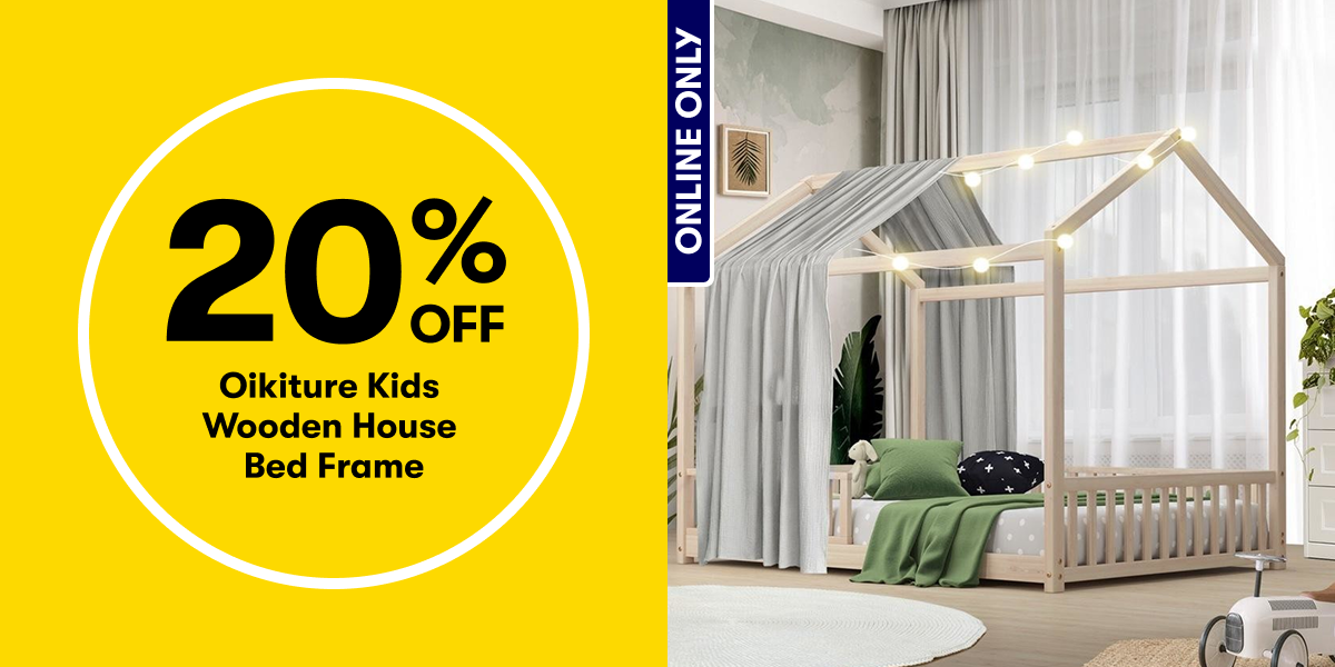 20% OFF Oikiture Kids Wooden House Bed Frame