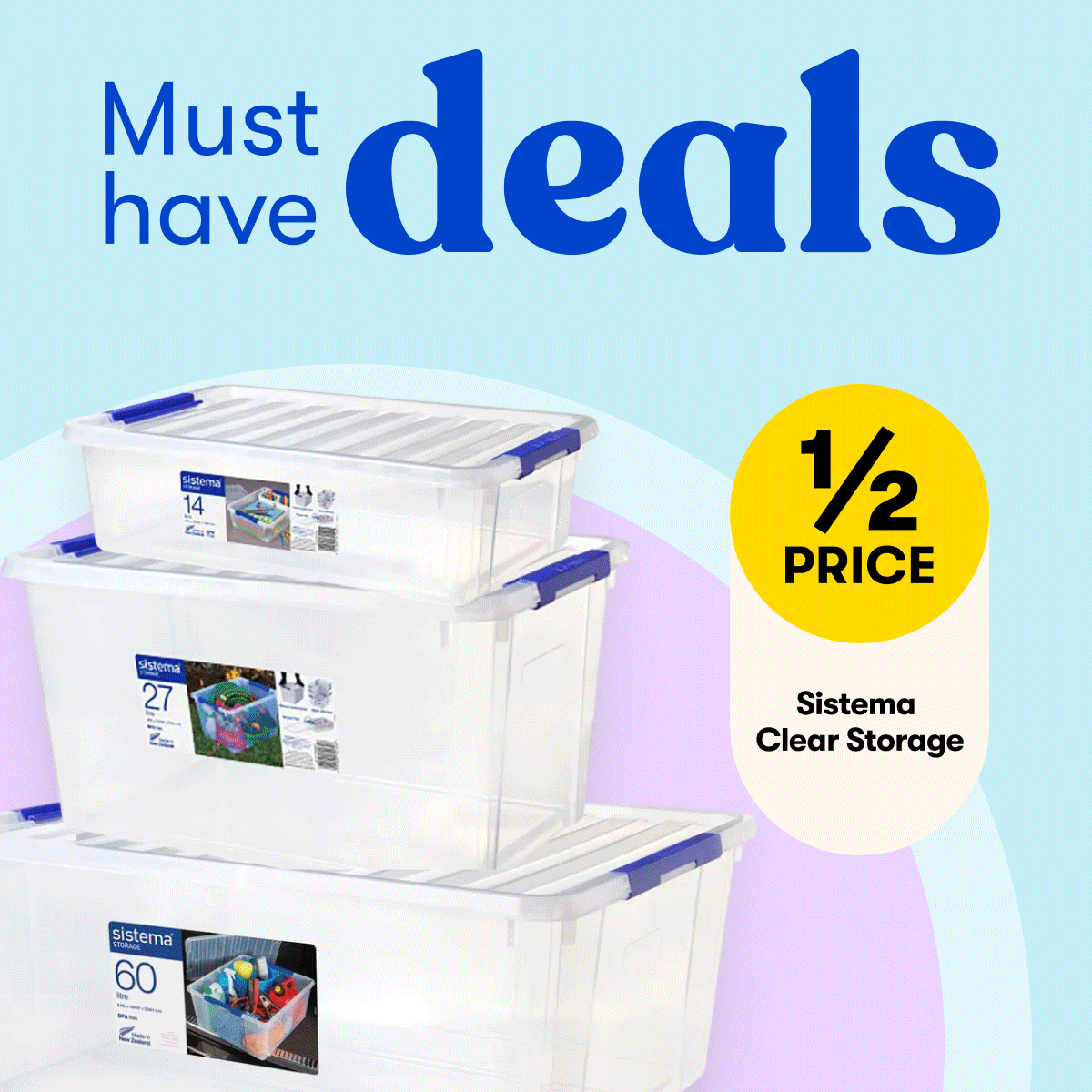 Must have deals catalogue - 1/2 Price Sistema Storage | 40% OFF Bonds Underwear and Socks* | $346 SAVE $353 Dyson V8 Origin Stick Vac | 1/2 Price Revlon