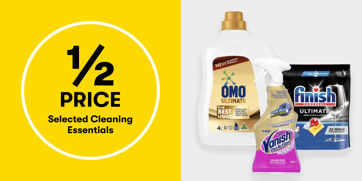 1/2 Price Selected Cleaning Essentials | 1/2 Price Selected Nude by Nature | 1/2 Price Sistema