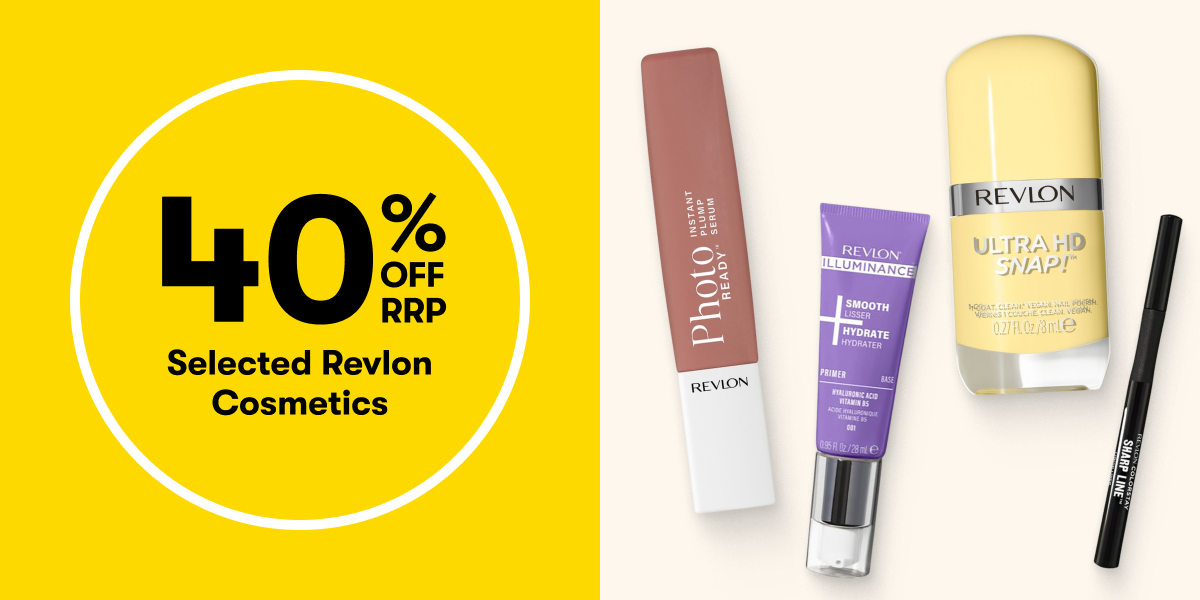 40% OFF RRP Selected Revlon Cosmetics