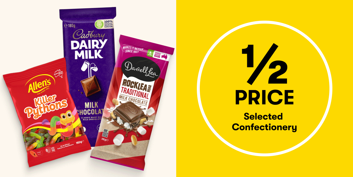 1/2 PRICE Deals on selected Confectionery, Decor, Tefal & more