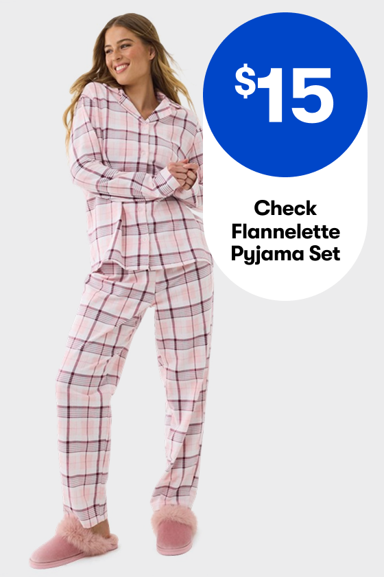 $15 Check Flannelette Pyjama Set