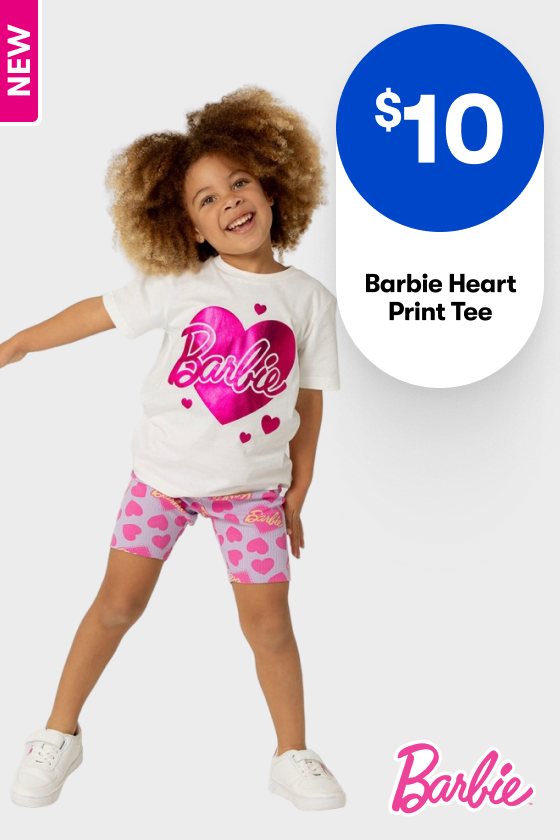 $10 Barbie Heart Print Tee
