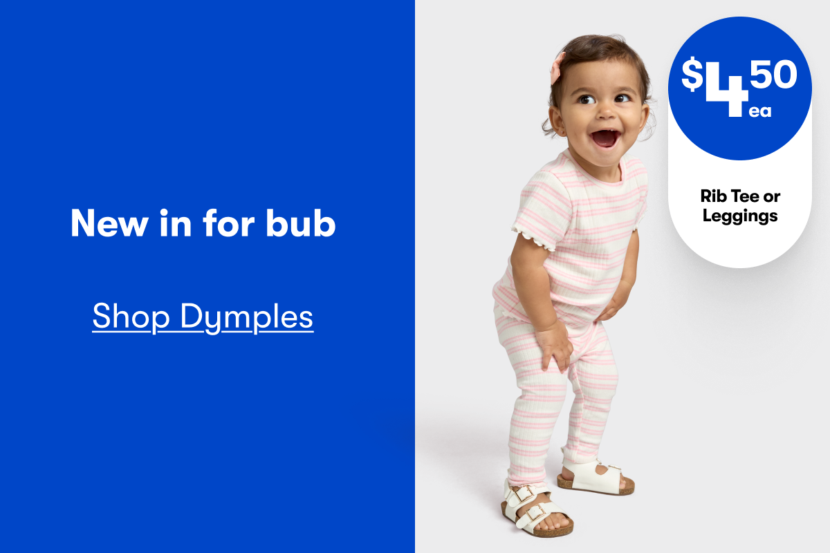 New in for bub | $4.50ea Rib Tee or Leggings | Shop Dymples