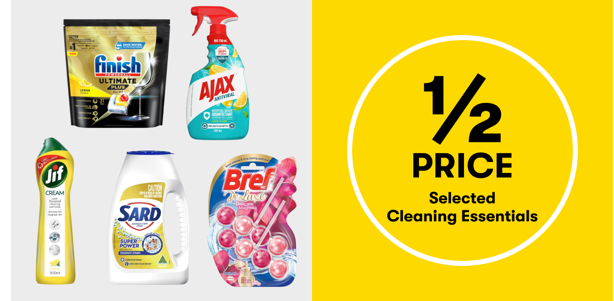 1/2 Price on selected Cleaning Essentials 