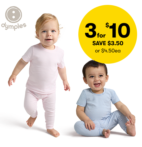 3 for $10 SAVE $3.50 or $4.50ea - Dymples Cotton Rib Tees & Leggings