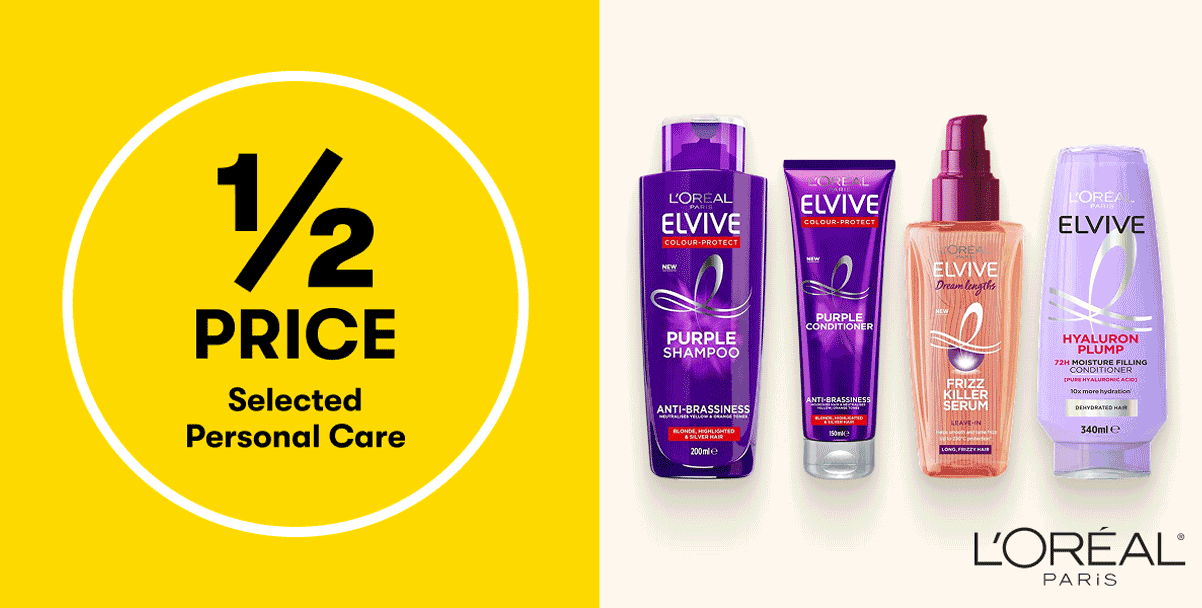 1/2 PRICE Selected Personal Care