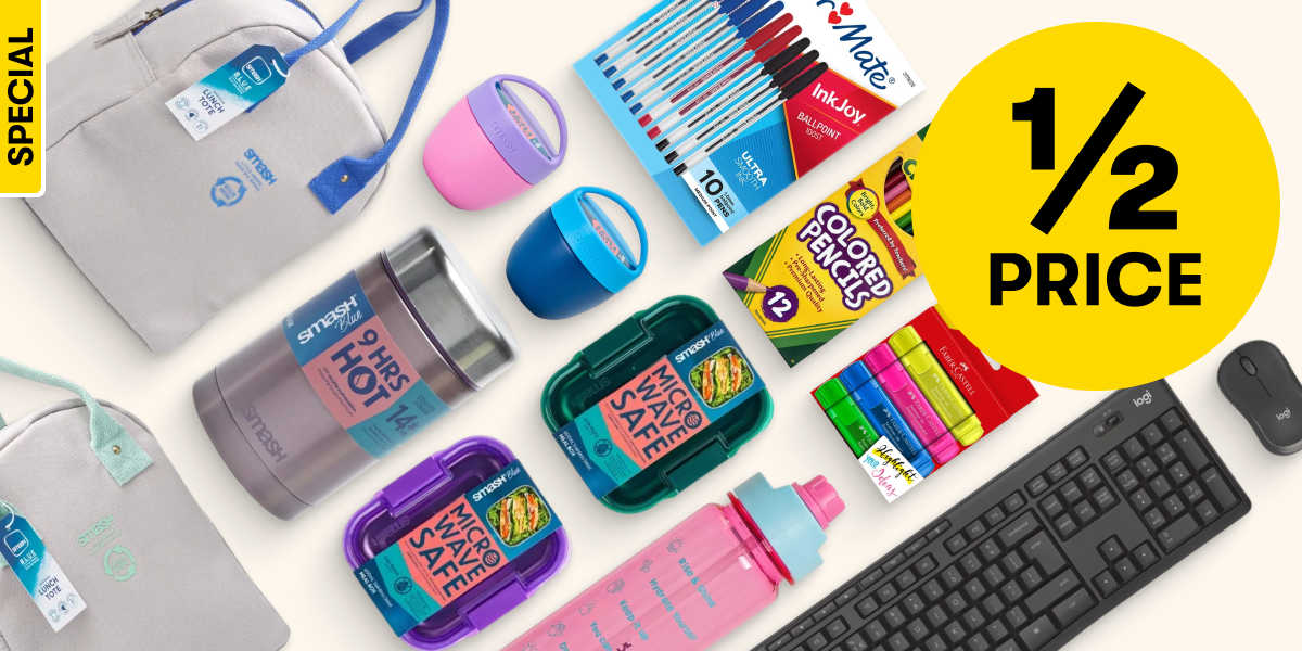 1/2 PRICE Back to school