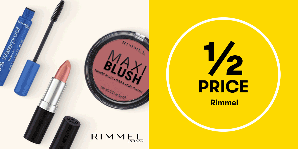 1/2 Rimmel | 40% OFF L'Oreal Skincare | 30% OFF Real Techniques
