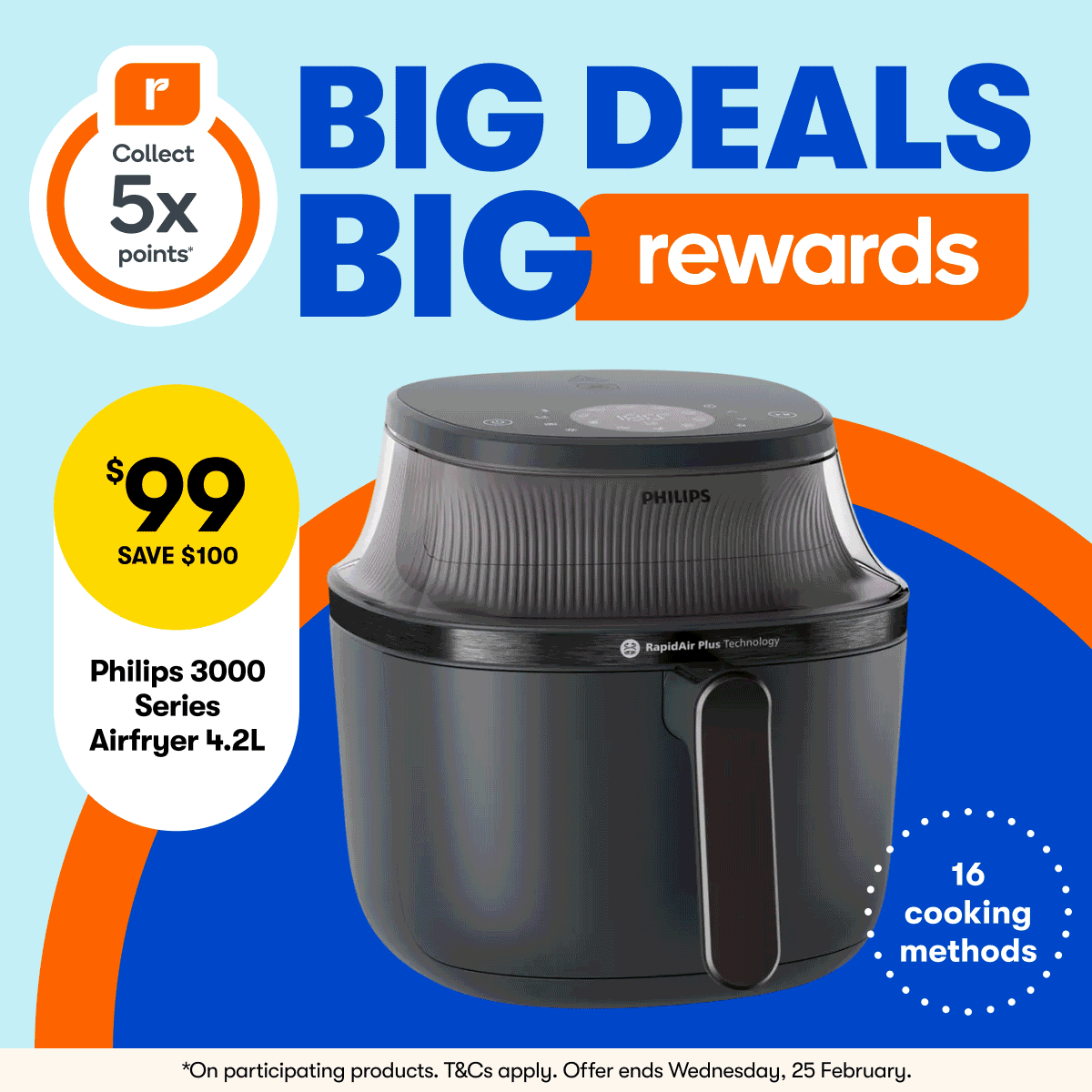 $99 SAVE $100 Philips 3000 Series Airfryer 4.2L | 1/2 Price Sistema Clear Storage | $109 SAVE $20 LEGO®  Star Wars TM BB-8 Astromech Droid | 1/2 Price Finish Ultimate Packs