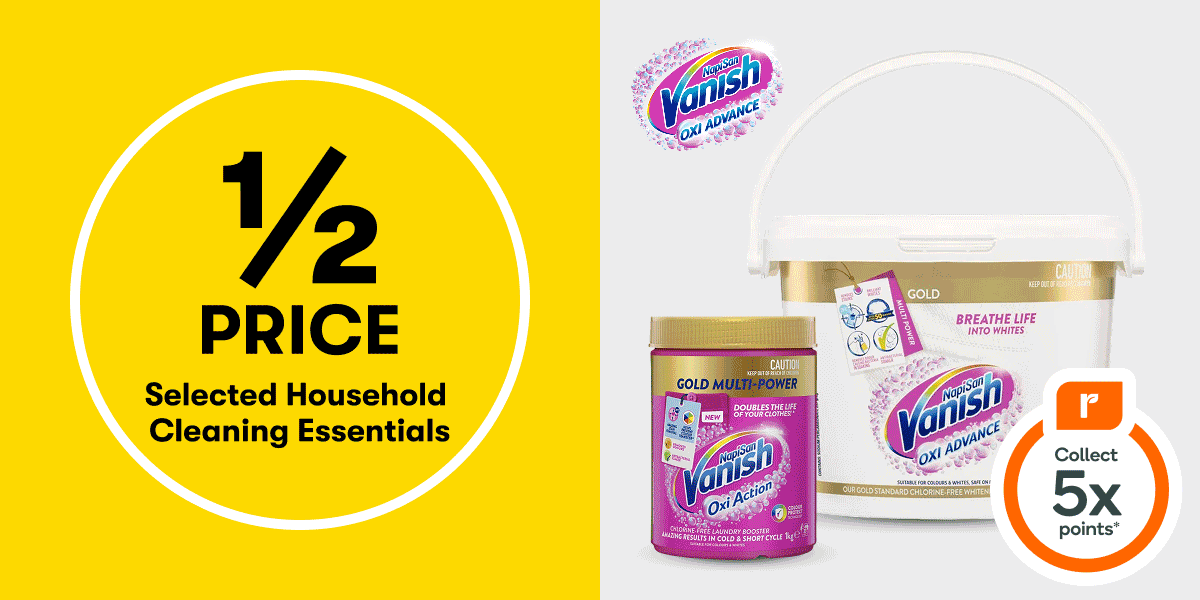 1/2 PRICE Selected Household Cleaning Essentials