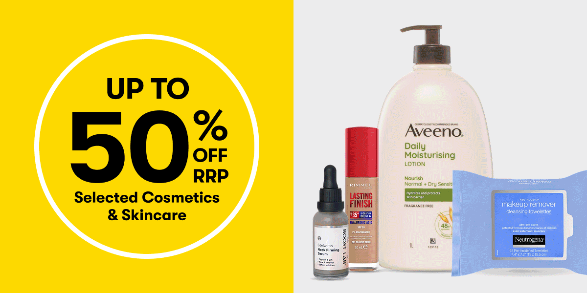 Up to 50% OFF RRP Selected Cosmetics, Skincare and Haircare