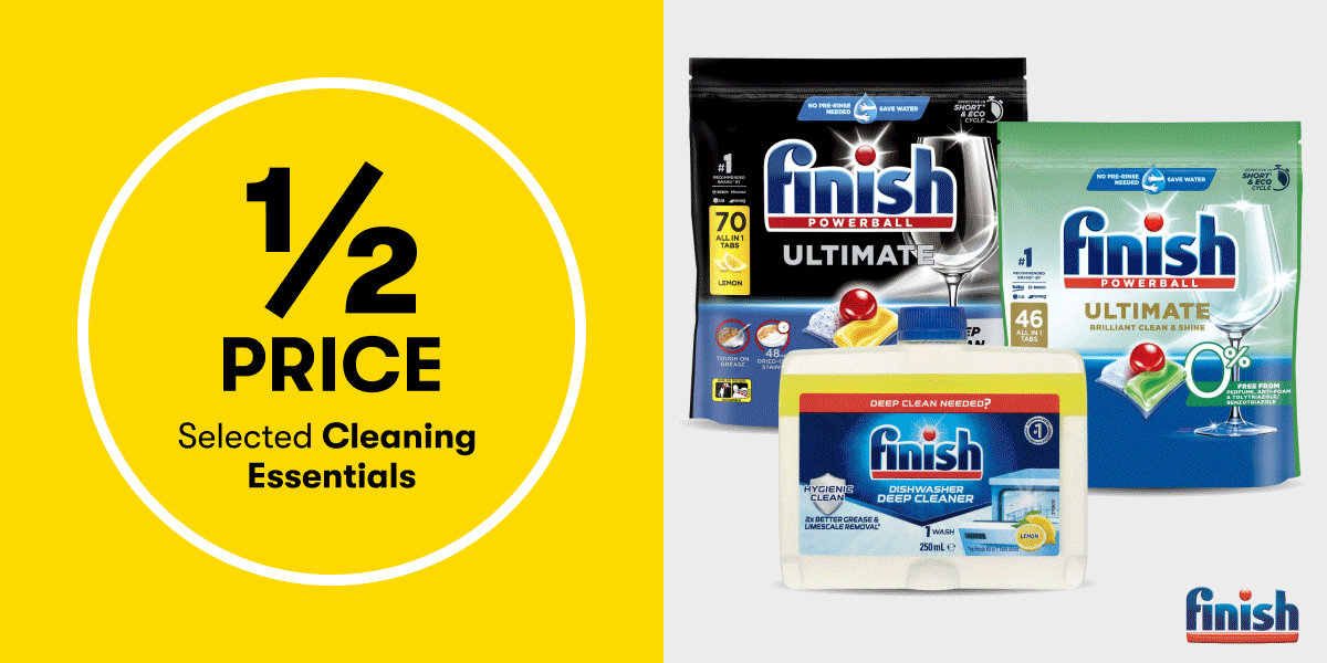 1/2 PRICE selected Cleaning Essentials
