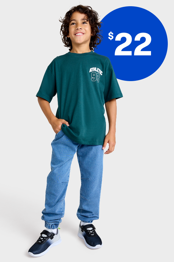 Boys Dobby Jeans - Denim Blue