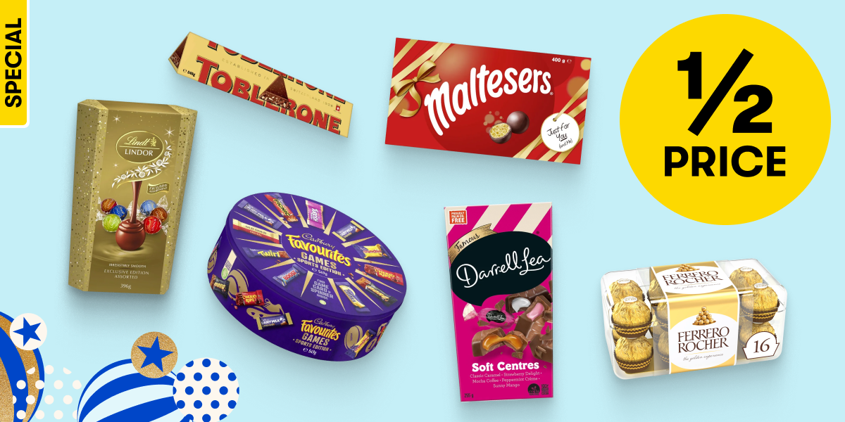 1/2 Price Selected Chocolates