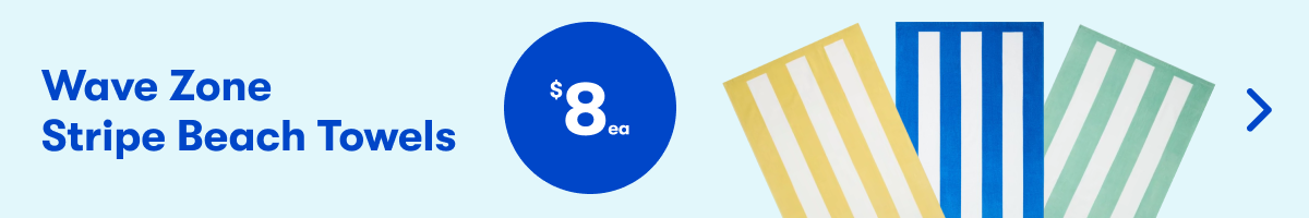 Wavezone Stripe Beach Towels $8ea