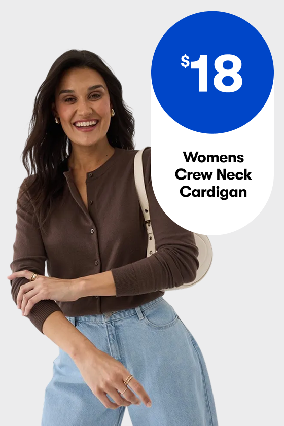 $18 Womens Crew Neck Cardigan