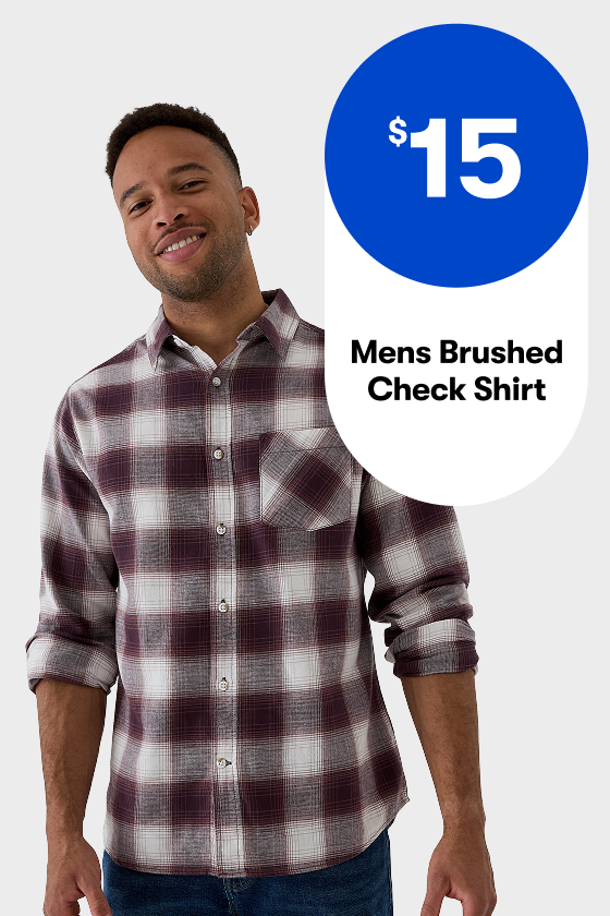 $15 Mens Brushed Check Shirt