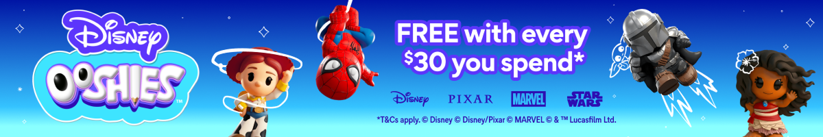 Disney OOSHIES FREE with every $30 you spend*