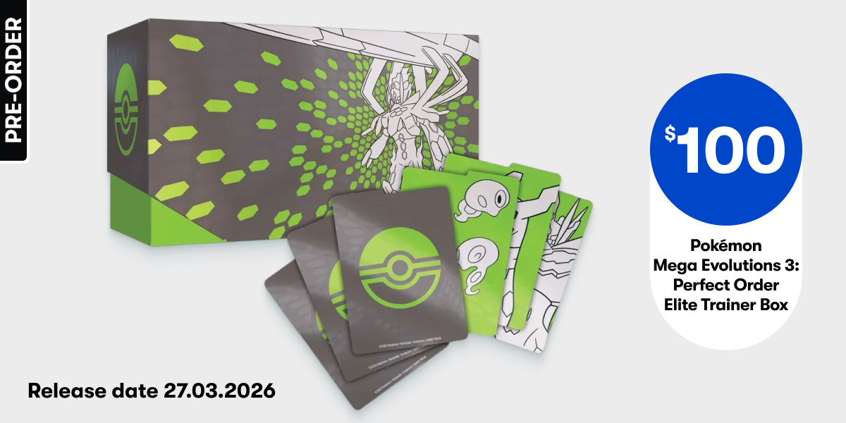 $100 Pokémon Mega Evolutions 3: Perfect Order Elite Trainer Box