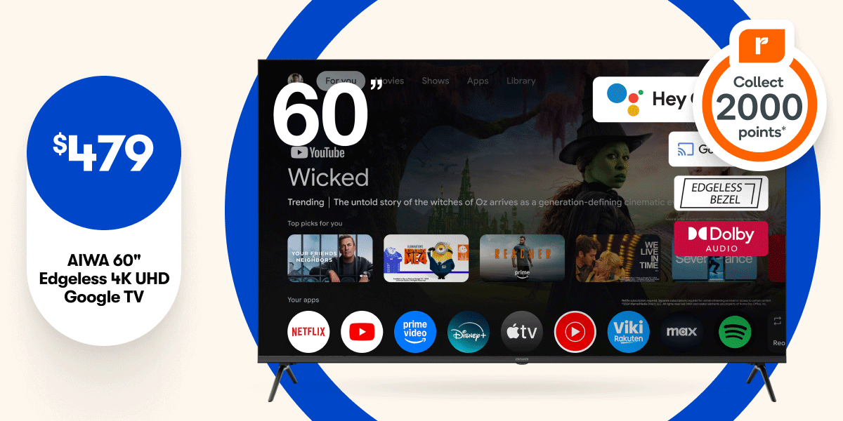 SAVE on TVs + 2000 Everyday Rewards Points
