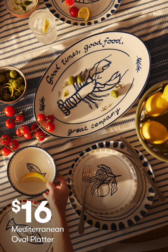 Openook Mediterranean Oval Platter $16