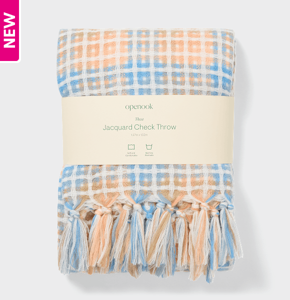 Openook Thea Jacquard Check Throw $18