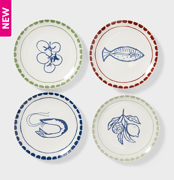 Openook Mediterranean Side Plate 4 Pack $8