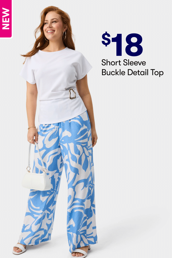 Avella Linen Wide Leg Pants $25 | Detail Buckle Top $18