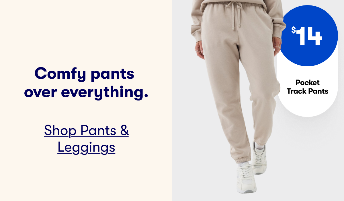 $14 Pocket Track Pants | Comfy pants over everything. | Shop Pants & Leggings