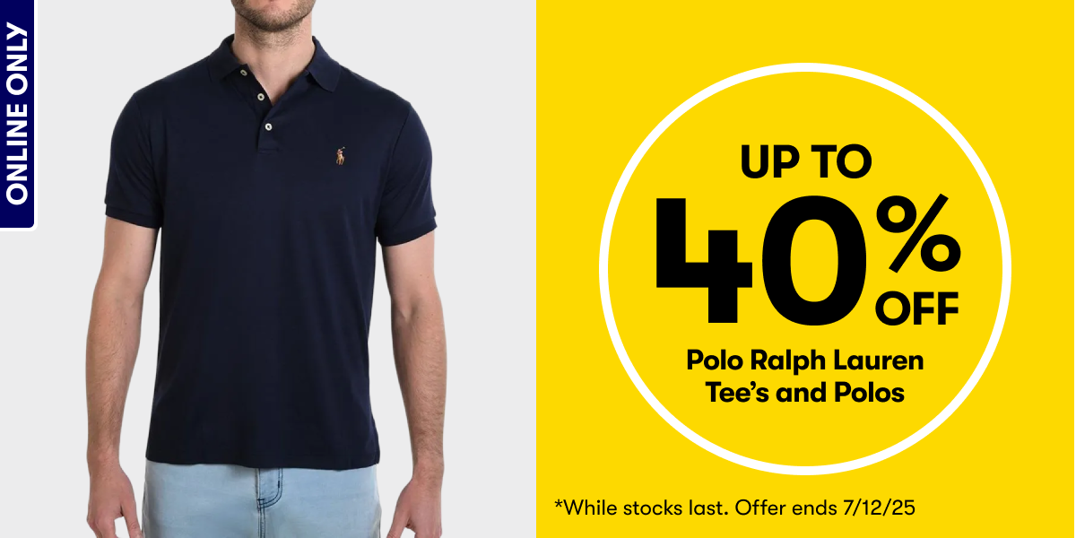 Up to 40% Off Polo Ralph Lauren Tees and Polos | While stocks last. Offer ends 7/12/25