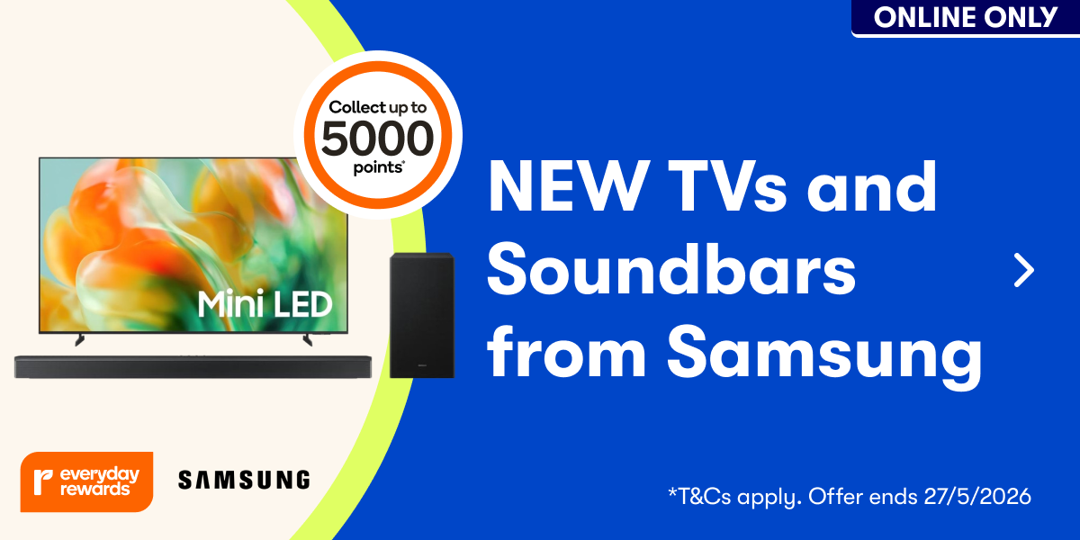 Collect up to 5000 points on NEW TVs and Soundbars from Samsung - T&Cs Apply. Offer Ends 27/05/2026 - Online only