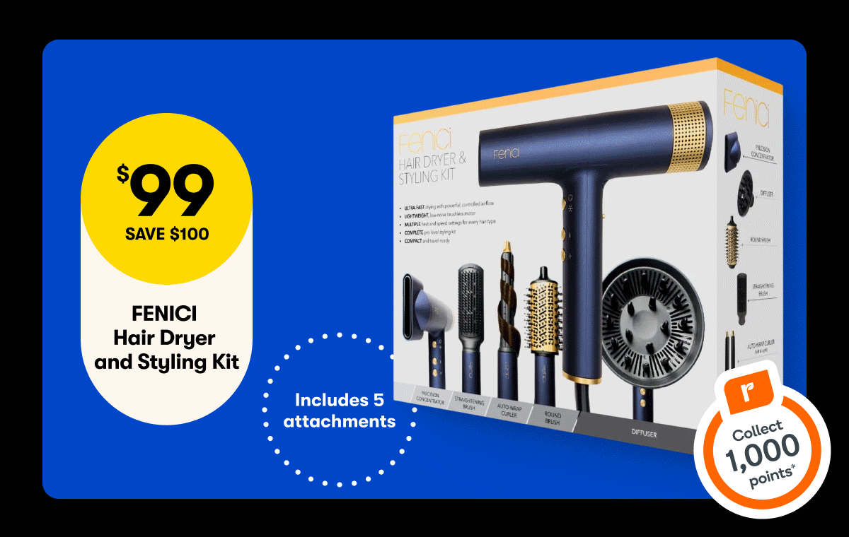 Perfect gifts: FENICI Hair Dryer Styling Kit $99 SAVE $100 + 1,000 EDR Points | PS5 $479 SAVE $270 + 2,000 EDR Points | 20% Off Selected LEGO