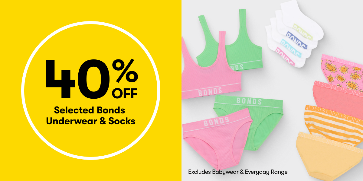 40% OFF Selected Bonds Underwear & Socks 