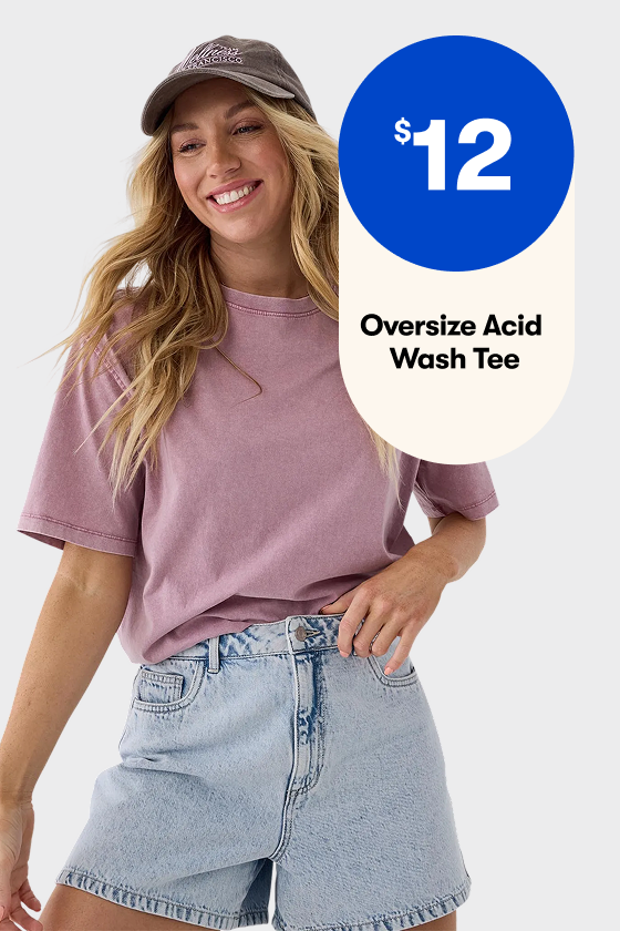 $12 Oversize Acid Wash Tee