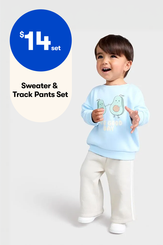 $14set Sweater & Track Pants Set
