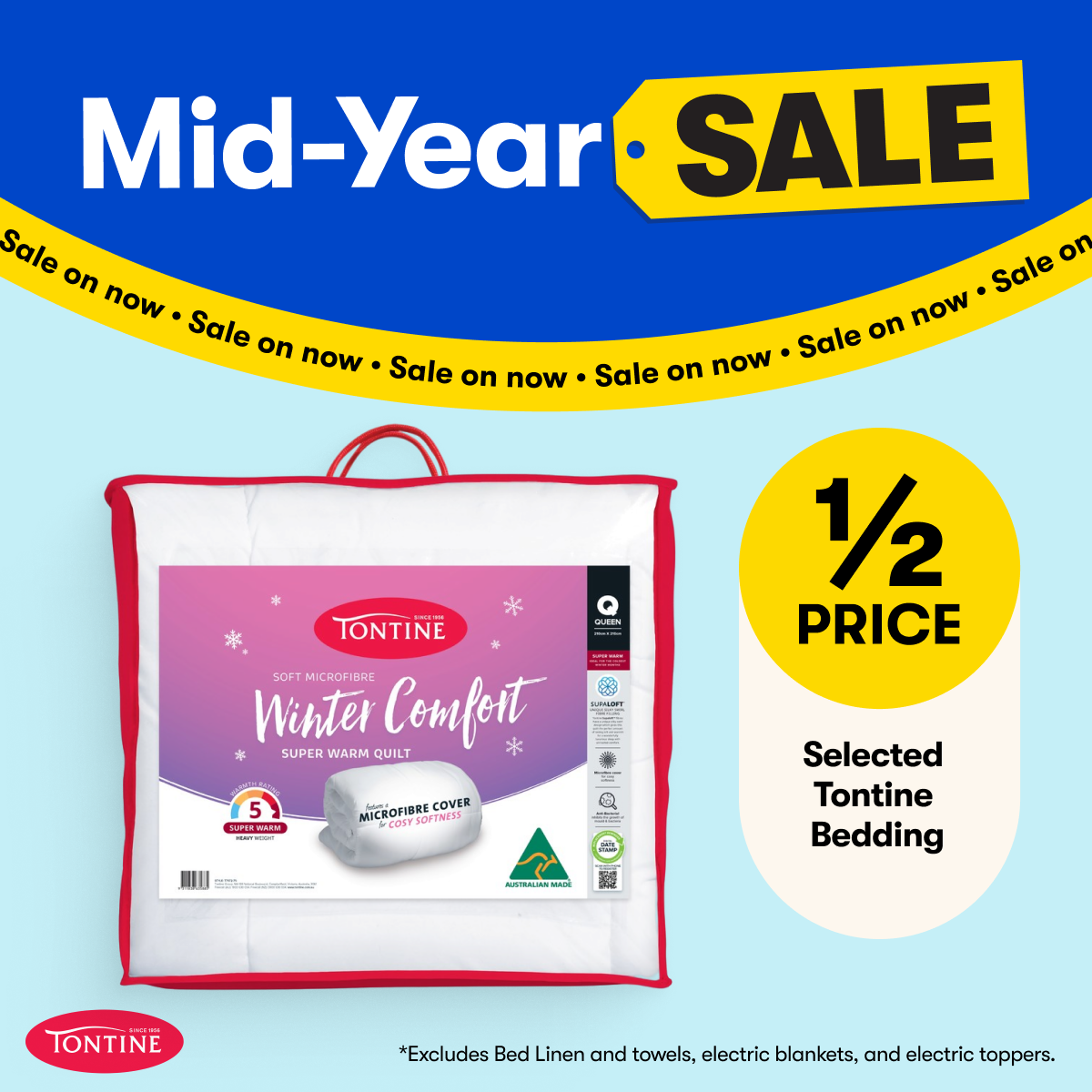 1/2 PRICE selected Tontine Bedding
