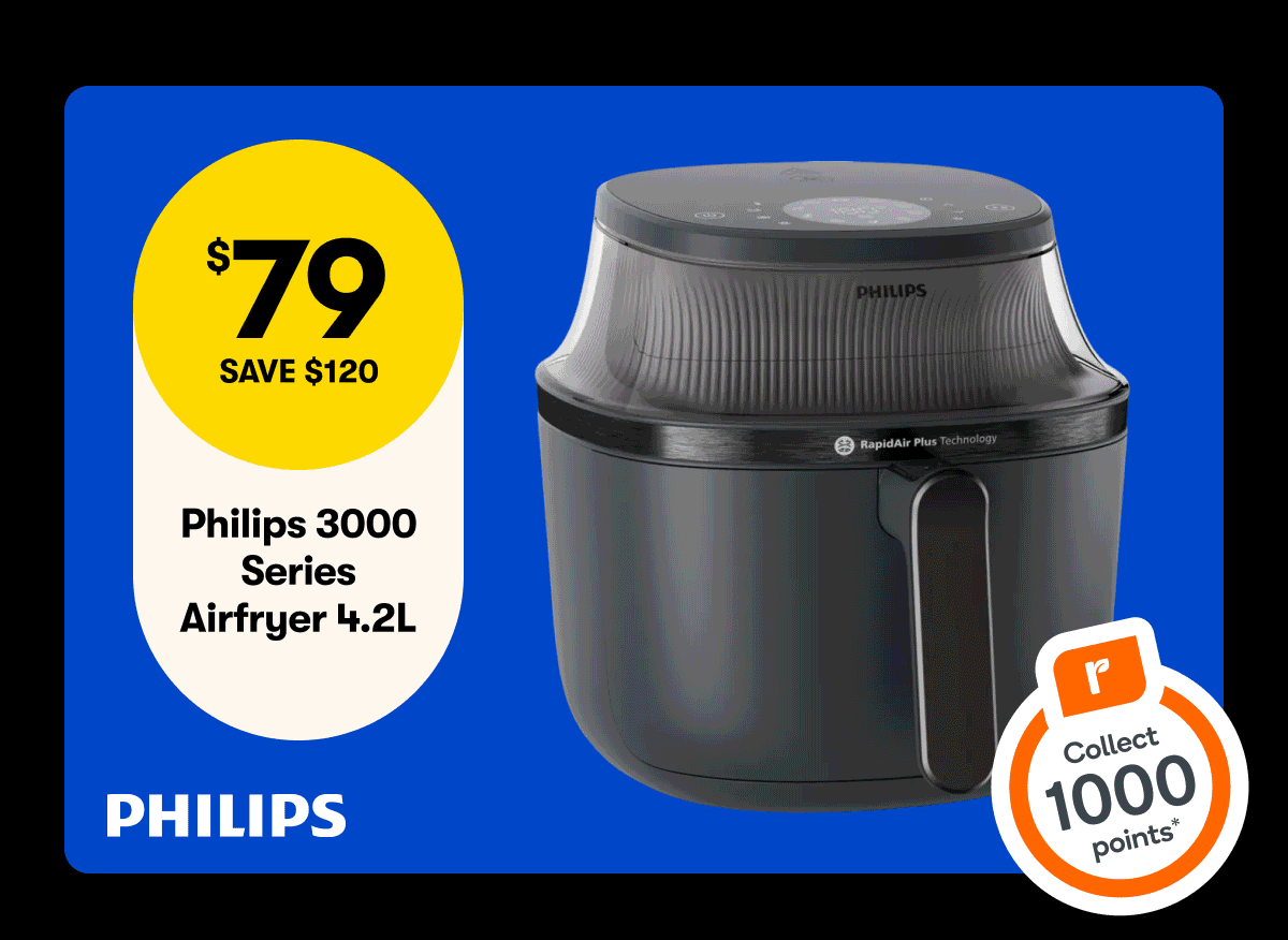 $79 SAVE $120 Philips 3000 Series Airfryer 4.2L | $716 SAVE $50 Nintendo Switch 2 + Mario Kart World BDL | $199 SAVE $300 InfaSecure Endure Plus Car Seat 0-4 Years | $389 SAVE $310 Dyson V8 Origin 2024
