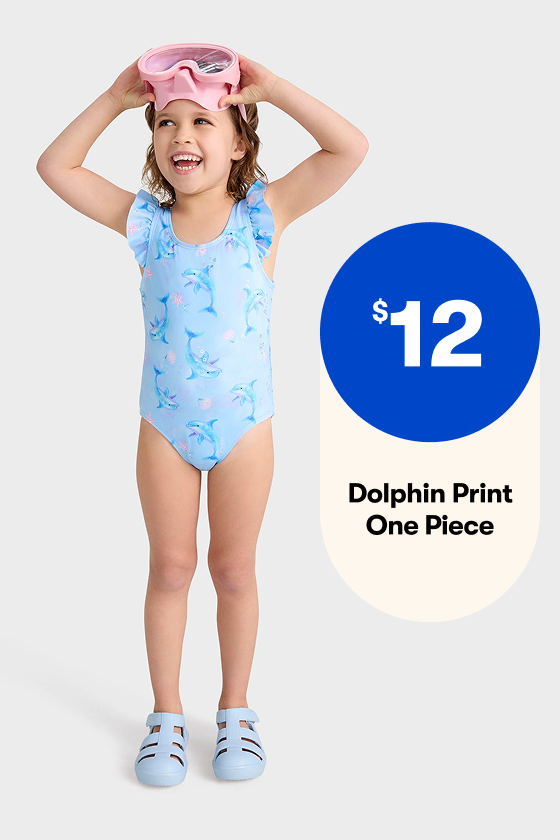 $12 | Dolphin Print One Piece