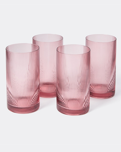 Breamlea Ribbed Highball Tumblers