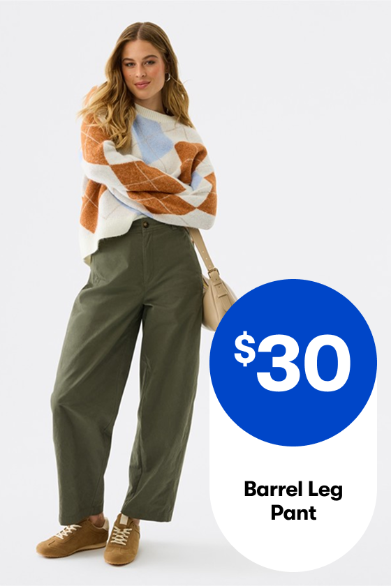 $30 Barrel Leg Pant