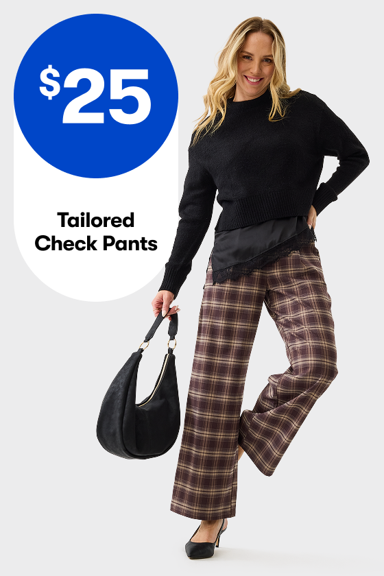 $25 Tailored Check Pants
