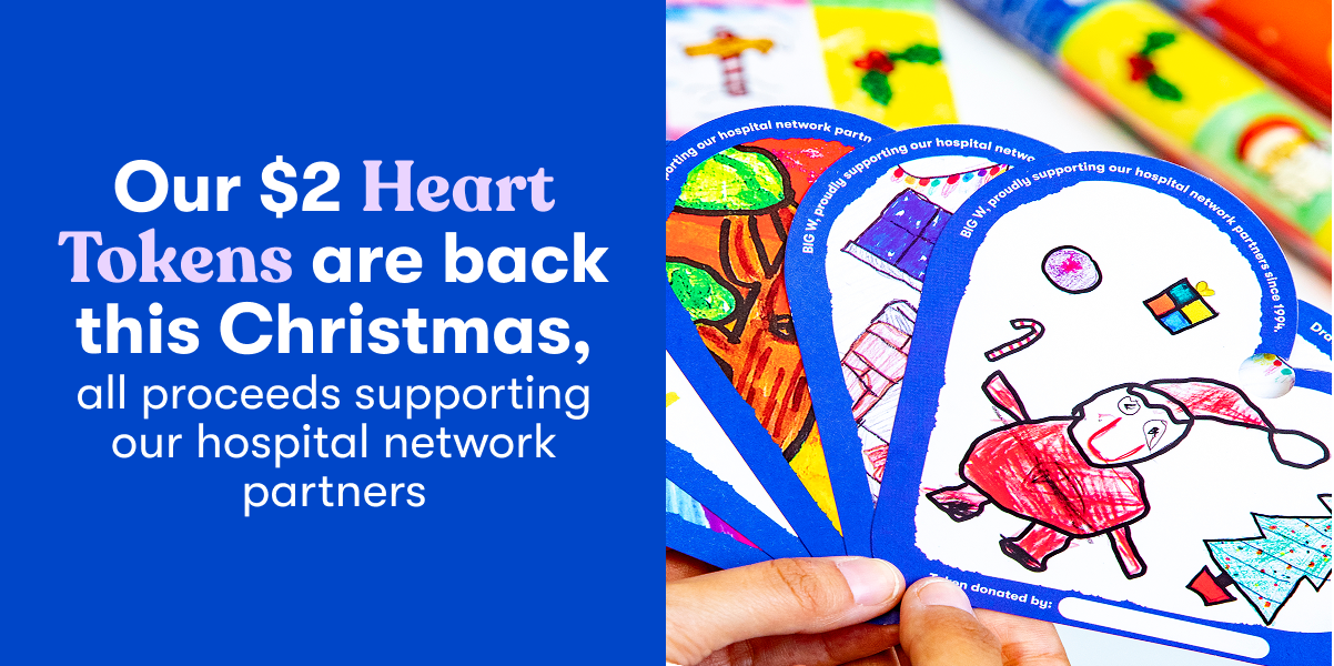 Our $2 Heart tokens are back this Christmas, all proceeds supporting our hospital network partners