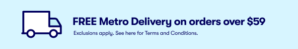 Free metro delivery on orders over $59