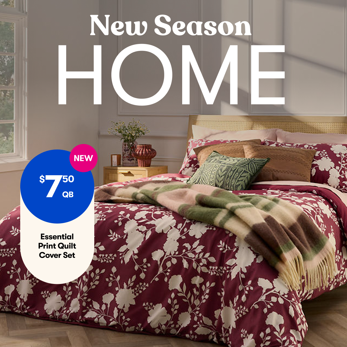 New Season Home - $7.50QB | Essential Print Quilt Cover Set