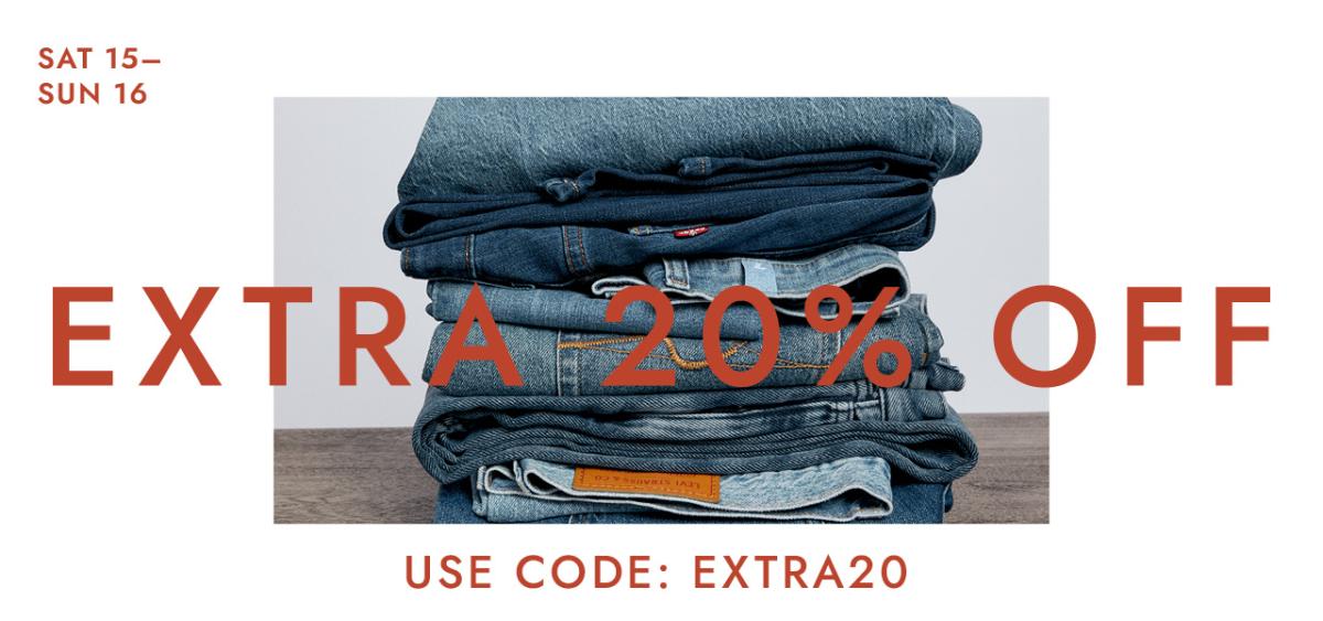 Extra 20% off this weekend
