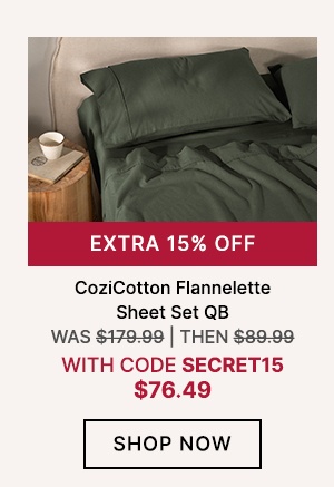 CoziCotton Flannelette Sheet Set QB WAS $179.99 | THEN $89.99 | with code NOW $76.49