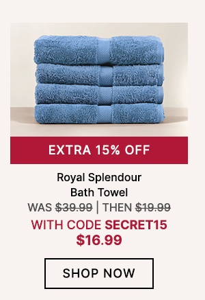 Royal Splendour Bath Towel WAS $39.99 | THEN $19.99 | with code NOW $16.99