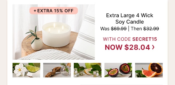 Extra Large 4 Wick Soy Candle